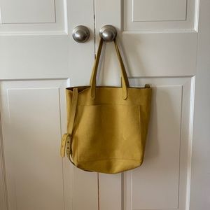 Madewell Yellow Medium Leather Transport Tote